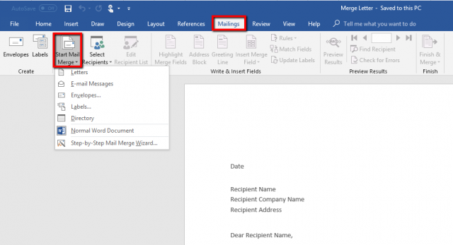 How To Do A Mail Merge In Word Using An Excel Spreadsheet - Concord 