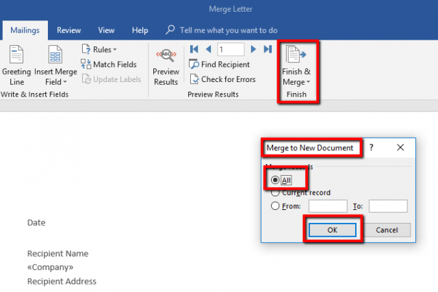 How To Do a Mail Merge in Word Using an Excel Spreadsheet - Concord ...